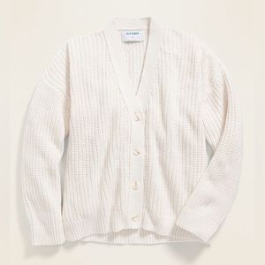 NWOT Old Navy Girls slouchy shaker-stitch button-front cardigan, size XL 14/16